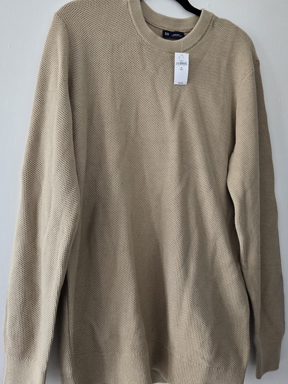 GAP Men's Crewneck Sweater in Light Beige